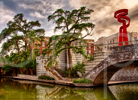 The River Walk Is An Environment That Combines The Historic San Antonio River, Cypress Trees And Key Architectural Elements In This Commercial Architectural photograph by Brian Buckner Photography.