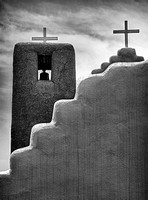 Adobe Pueblo Church, New Mexico (black & white/monochrome)