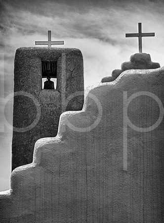 Adobe Pueblo Church, New Mexico (black & white/monochrome)