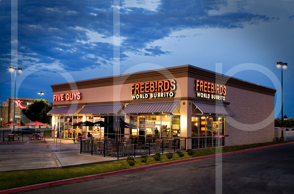 Freebirds And Five Guys Are Providing The "Dining Invitation" Feel That The Owner Was Looking For In This Commercial Architectural Photograph By Brian Buckner Photography, Shreveport, Louisiana.