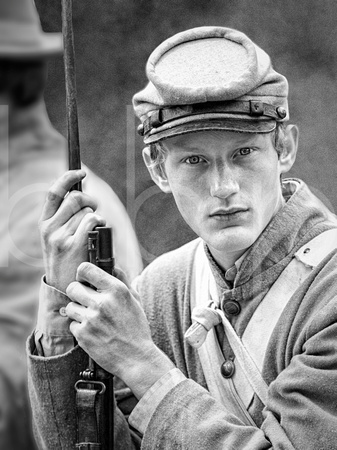 A Young Man Who Is About To Enter His First Battle During The Civil War Of The United States is shown in this professional commercial environmental portrait photograph by Brian Buckner Photography.