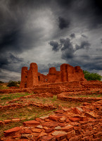 Quarai Pueblo Mission Ruins and Thunderstorm, Salinas Pueblo Missions National Monument, New Mexico
